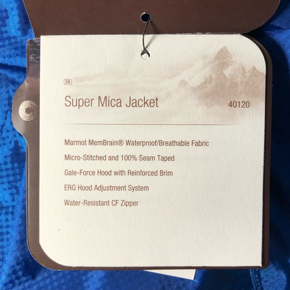 NWT Marmot Super Mica Rain Jacket, Men’s XL, Color: Blue - Ultralight - Picture 8 of 10
